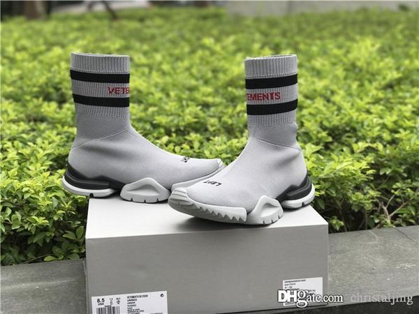 

vêtements дразнит 2018 черный красный тапки высокого качества мужчины женщины скорость растягивания вязать скорость тренер кроссовки размер, Black