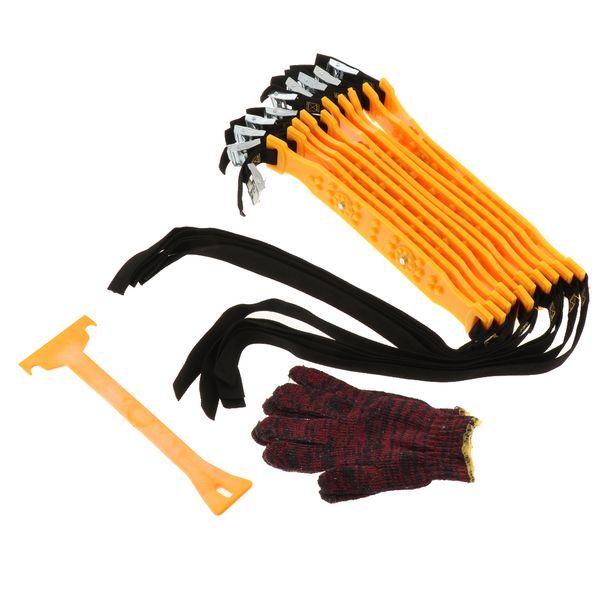 

pack-10 adjustable snow chains emergency tire chains set