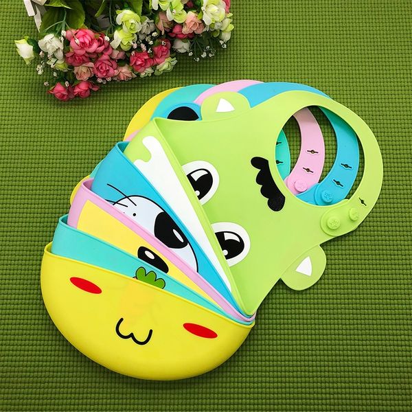 

baby grade silicone food pocket children's food pocket waterproof wash-cartoon silicone bib adjustable bib