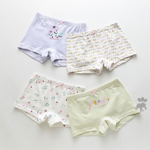 

three ducklings 4 underwear and shorts boxed girls' underwear cotton cartoon children's boxer pants baby boxer shorts, Camo