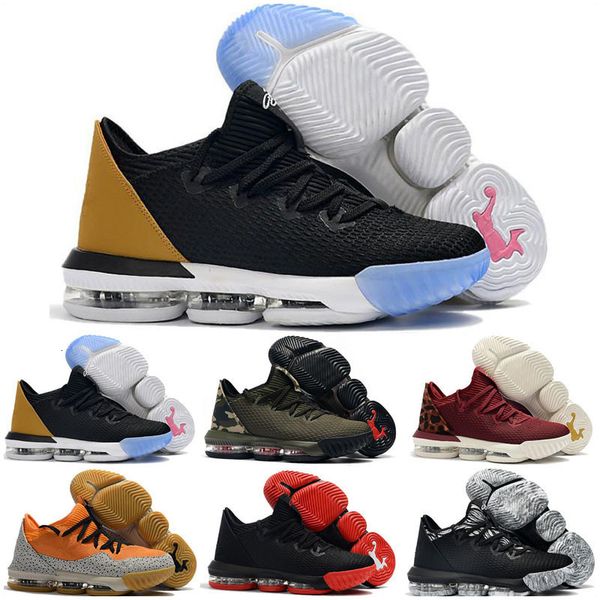 

новый новый lebron 16 mens дети баскетбол обувь 16 свежий бред тройной белый черный мужской обуви 16s мужские тренеры спортивные кроссовки, Black