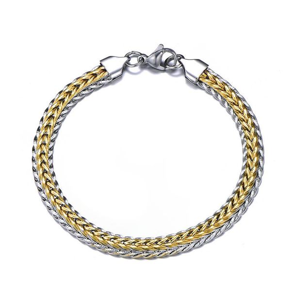 

mens titanium stainless steel franco chain hip hop gold bracelet personalized miami rapper club wristband jewelry gifts for guys for sale, Black