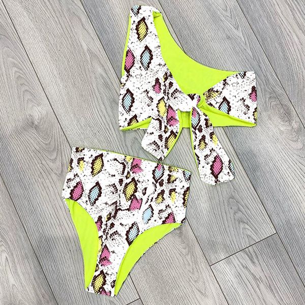 

one shoulder bikini 2019 swimwear women brazilian snake print swimsuit high waist bikinis set leopard push up bathing suit