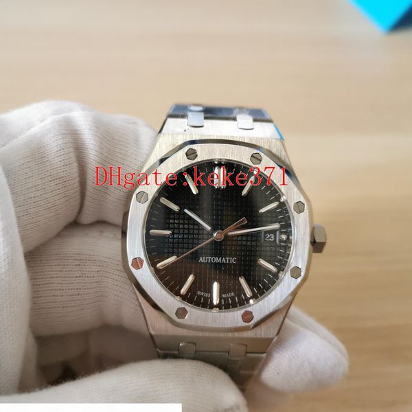 

n8 factory men wristwatches production royal oak 37mm 15450st.oo.1256st.03 15450 stainless steel mechanical transparent mens watch watches, Slivery;brown
