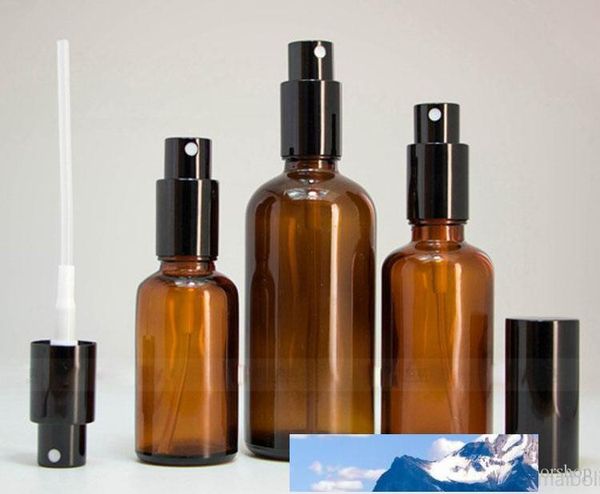 Бутылки с распылительными набором янтарных стеклянных распылитель для Eliquid нефтяных парфюмерных с помощью насоса распылителя черной крышки 330 шт. / 264 шт. / 280 шт. В наличии Продажа