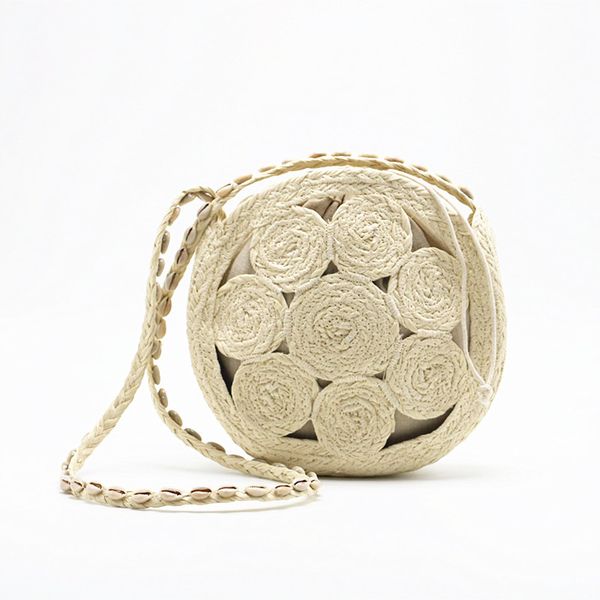 

круглый соломы мешок плеча женщин сумки лето пляж crossbody сумка женская