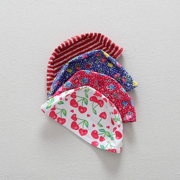 

new korean-style children's swimming girl's cute swimming cap princess children's beach flower cap 1