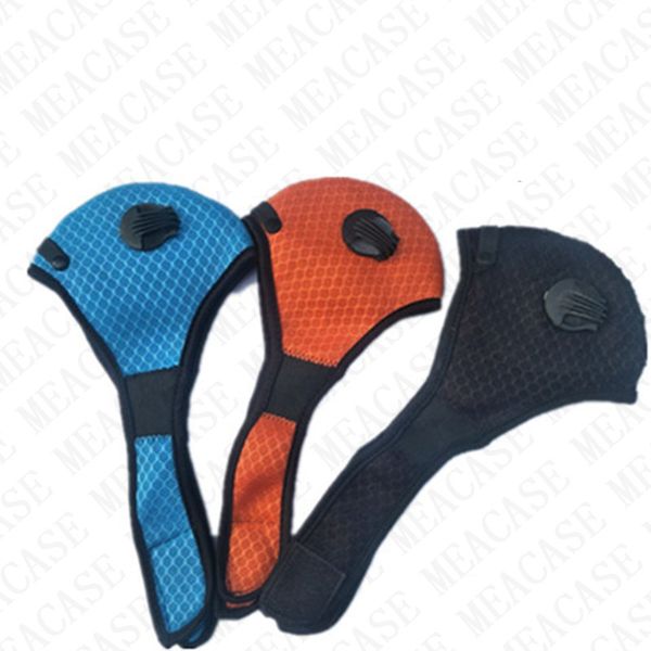 

men women designer face mask with double breather value and one filter outdoor cycling anti dust haze mouth cover masks 7color d7716, Blue