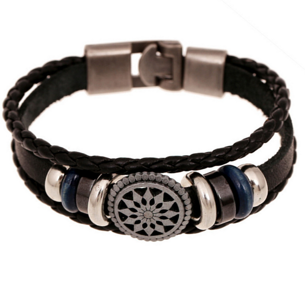 

szelam 2020 new buckle bracelets vintage woven bracelets for women &men, Black