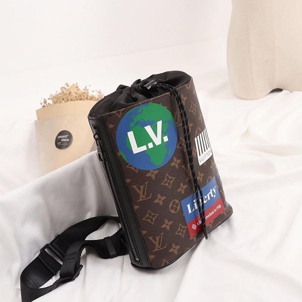 

new drop ship fashion classic womens luxury designer leather bucket bag handbag drawstring shoulder bag messenger crossbody bags with origin