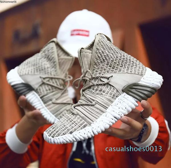 

повседневная мода обувь high top дышащий мужчины скольжения на мужчин носок обувь walking платформа кроссовки мужчины дизайнерская обувь бол, Black