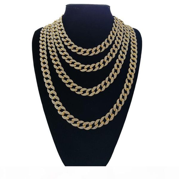 

hip hop gold silver 15mm choker cuban chain mens 18inch 20inch 24inch 30inch miami cuban link chain blingbling jewelry kka1862