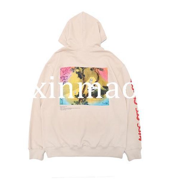 

kanye west kids see ghosts hoodie men women pullover sweatshirts hip hip hoodies, Black