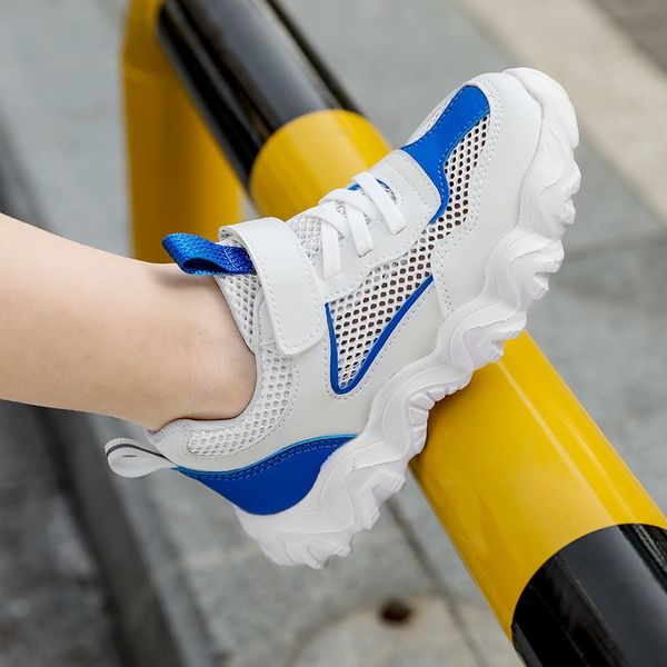 

children's white sports running women's summer 2020 new mesh comfortable girls white sports shoes little girls running shoes, Black