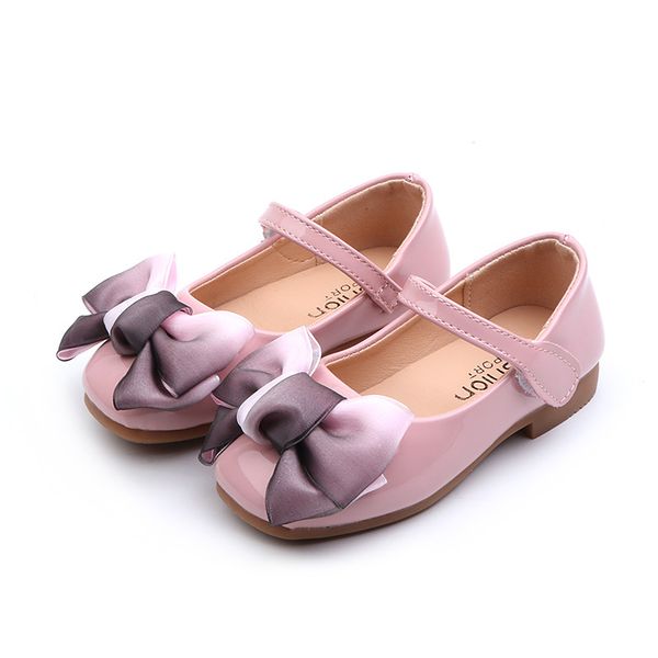 

2019 bow kid shoes children girls dress party princess leather shoe girl fashion flat wedding shoe 3 4 5 6 7 8 9 10 11 12 years, Black;grey