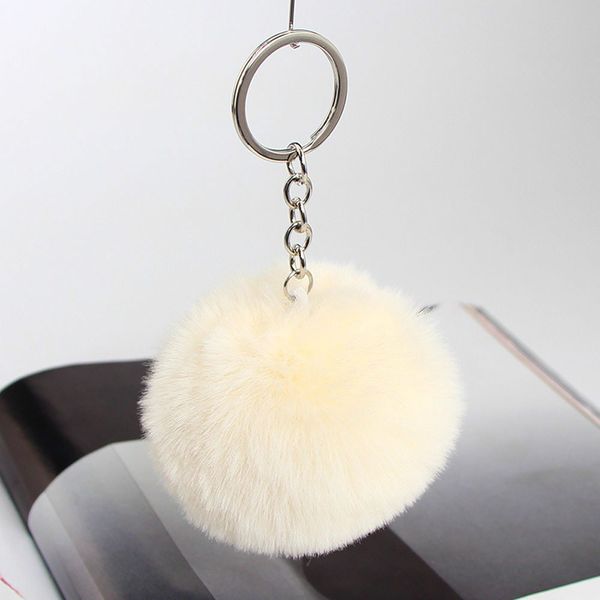 

сплошной цвет подражать шерсти кролика шарика брелок pom pom брелок автомобиля сумка брелок 3,15 дюйма пушистый искусственного меха кролика, Silver