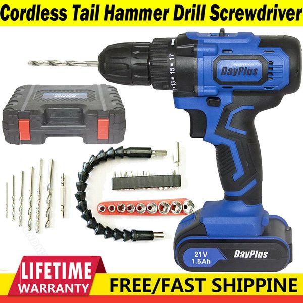 

cordless combi drill driver electric battery power screwdriver with bits set 21v