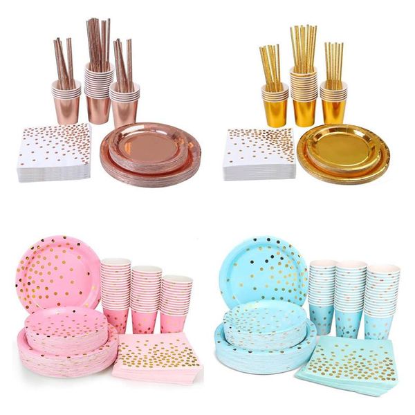 

suit 8 people decor stamping disposable tableware set plate /napkin happy birthday party decor kids wedding