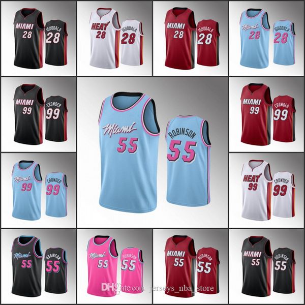 

miami heat men jae crowder andre iguodala duncan robinson nba 2019-20 basketball jersey 07, Black;red