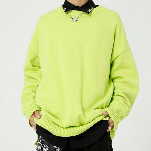 

male streetwear casual loose couple knitted sweater autumn winter men women slim fit pullovers sweater, White;black