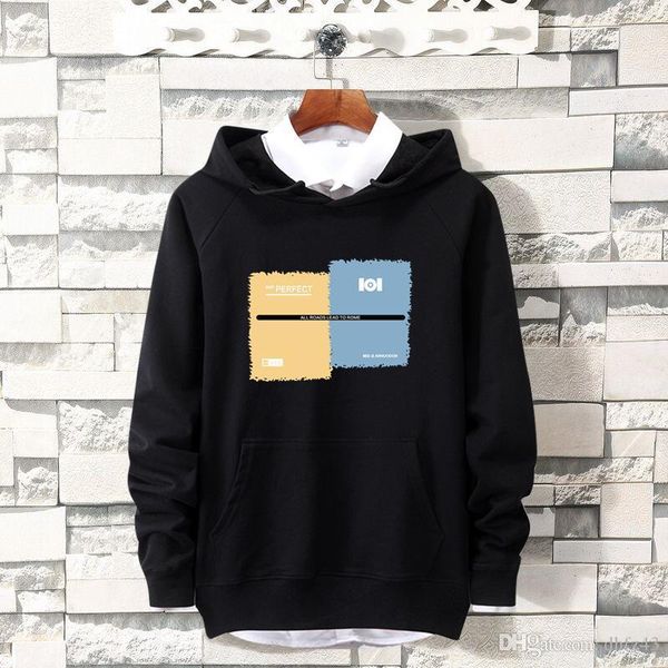 

spring and autumn pullover hoodie men's korean-style fashion man hat sports hoodie men students coat men's-yellow blue, Black
