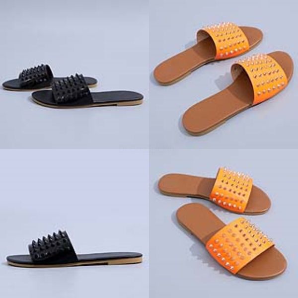 

new arrival women summer flip flops sandals genuine leater dener flat slippers l letter open-toed flip-flops sandals size 35-41 wit#454#237, Black