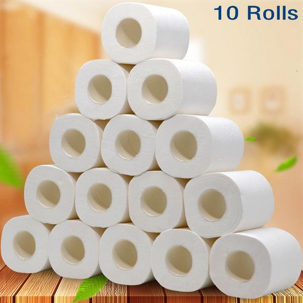 

2020 white toilet paper 10 rolls 4ply paper tissue ultra soft roll toilet paper towels tissue household ajfs9504