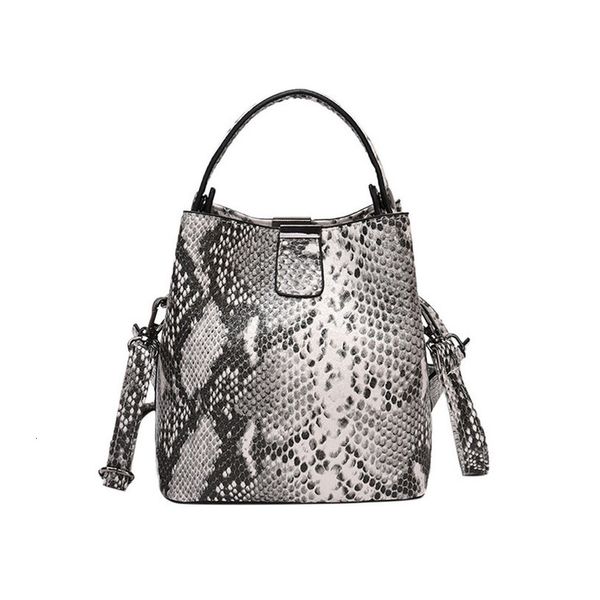 

women bucket bag 2020 snake print pattern square leather bags ladies handbag shoulder fashion wild shoulder messenger bags l5