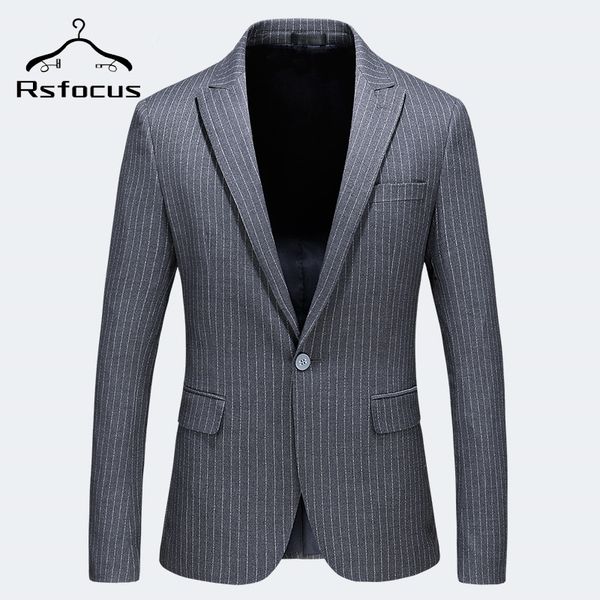 

men's suits & blazers grey striped blazer for men 2021 spring autumn chaqueta hombre formal slim fit mens dress s-5xl casual man xz022, White;black