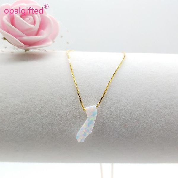 

1pc/lot)white 10*12mm wholesale 925 sterling silver synthetic opal california map necklace with wholesale price