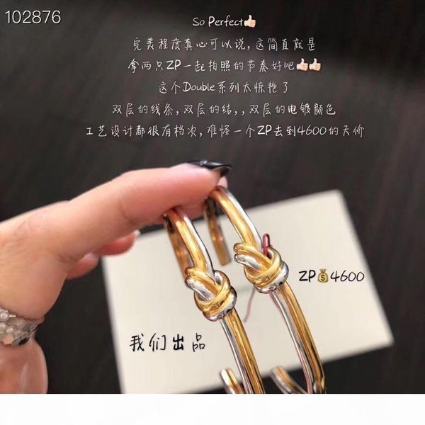 

luxury classic designer copper with gold plated and silver doule cross twisted knot charm open bangle for women jewelry, Black