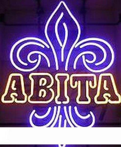 

fashion handcraft abita real glass beer bar display neon sign 19x15offer