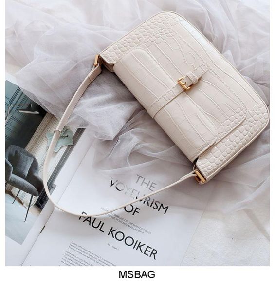 

fascinating2020 savi ken bean crocodile print underarm fashion niche genuine leather byfar bachelor women's bag