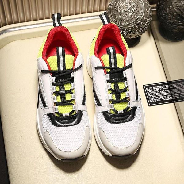 

sports mens shoes b22 canvas and calfskin sneaker luxury comfortable breathable sneakers casual lace -up men shoes chaussures pour h, Black