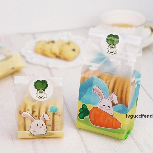 

50pcs / package long eared biscuit bag frosted middle sealed bag snack nougat packaging