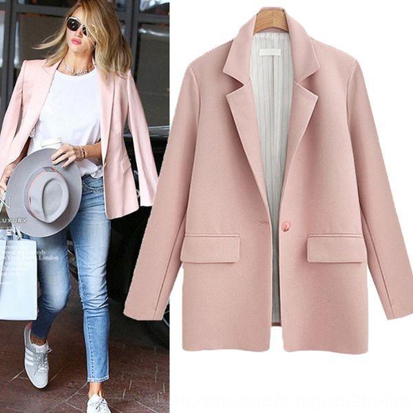 

women's spring and autumn new british style small suit mid-length slimming coat casual long sleeve suit thin coat, White;black
