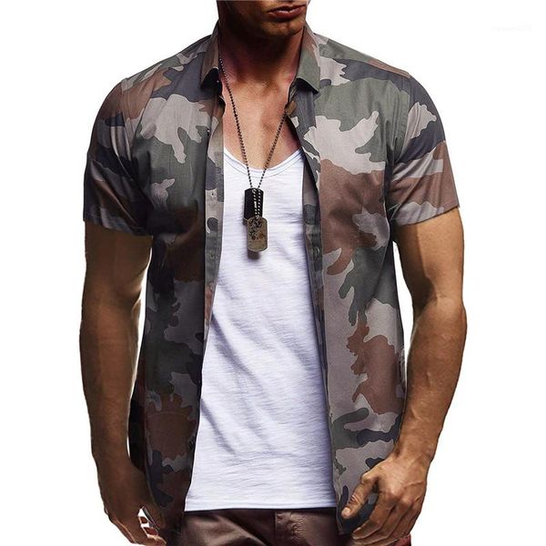 

fashion shirts designer camouflage natural color shirts casuak short sleeve lapel neck shirts mens clothing mens, White;black