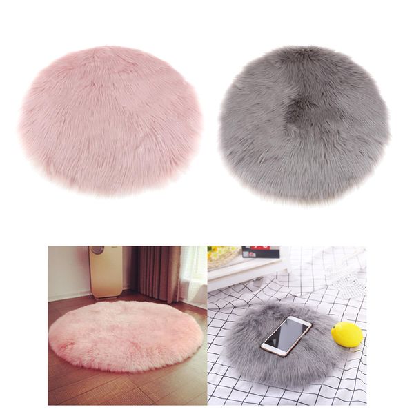 

2pcs soft sheepskin skin faux fur fake rug mat small rugs