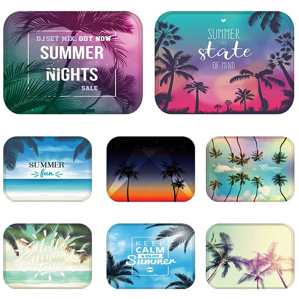 

summer sea tropical tree kitchen entrance door mat coral velvet carpet rubber colorful indoor floor mat non-anti-slip rug tatami