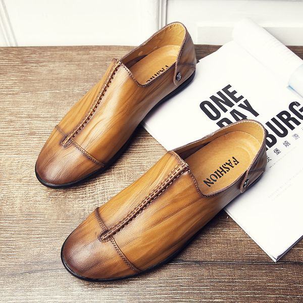 

foreign trade cross-border men's casual single shoes 2018 autumn new men's set foot lazy shoes fashion driving shoes wholesale, Black