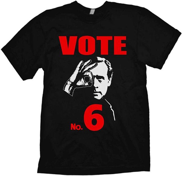 

the prisoner t shirt men women vote 6" inspired by the 1967 patrick mcgoohan tv series tee shirt new funny, White;black