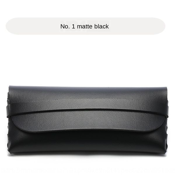 

classic black handmade leather case case box large frame sun glasses box pvc leather cassette glasses soft bag, Blue