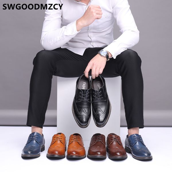 

dress shoes brogues mens formal genuine leather oxford black plus size brown corporate for men scarpe uomo eleganti