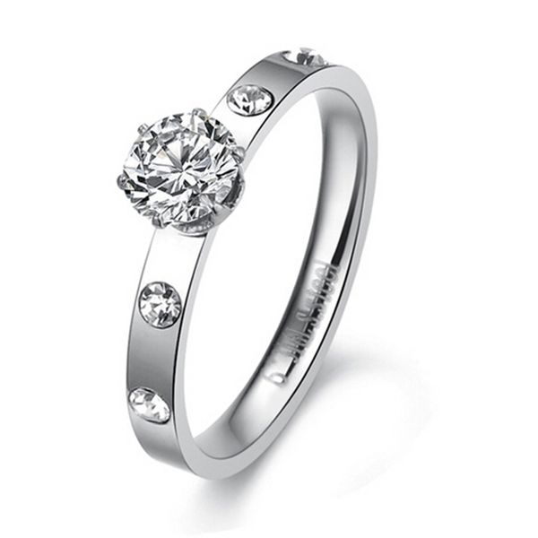 

316l titanium steel fashion cz zirocn women rings, Golden;silver