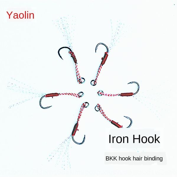 

8-13 бкк галстук шерсти железной пластина luya одинарный крючок с цветными пера черного никелем колючих морской рыбалки шерсть woolfresh вод