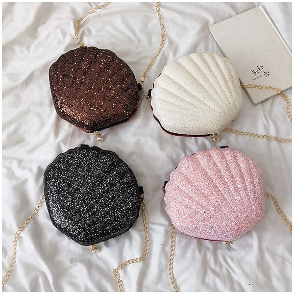 

2019 season new shell sequins single shoulder women's fashion fashion personalized small sequins small bag messenger bag