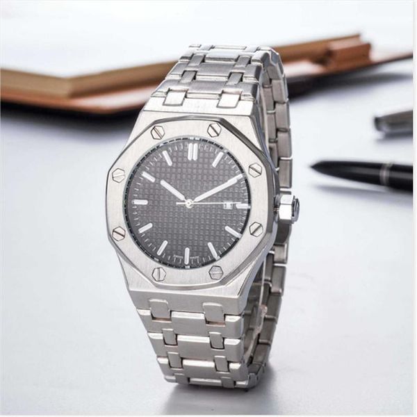 

mens luxe watches fashion stainless steel quartz men casual watch with calendar waterproof sport wristwatches 15, Slivery;brown