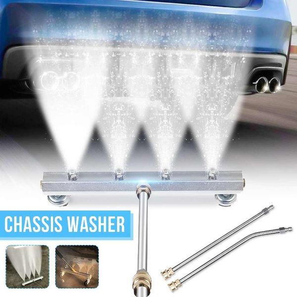 

high pressure washer car undercarriage cleaner 4 spray nozzle car under body chassis water broom grass floor road water washer