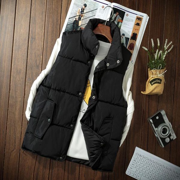 

vest jacket mens new autumn warm sleeveless jacket male winter casual waistcoat men vest homme, Black;white