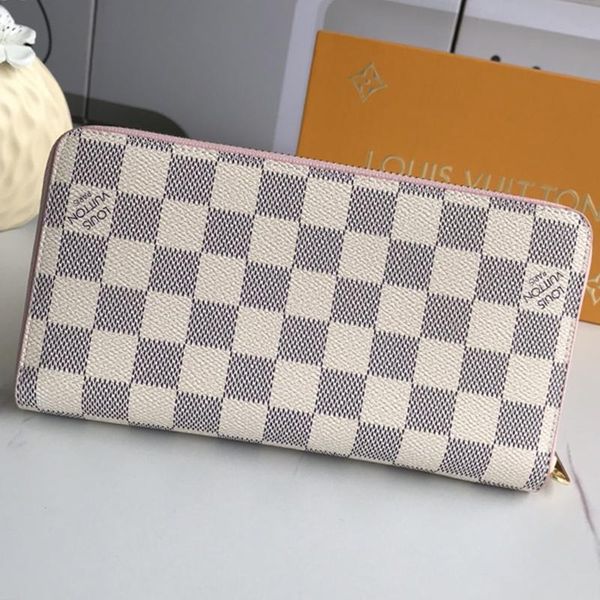 

simple style zipper womens wallet purses card holder money coin pocket long wallets handbags luxury designer plaid women wallet purse